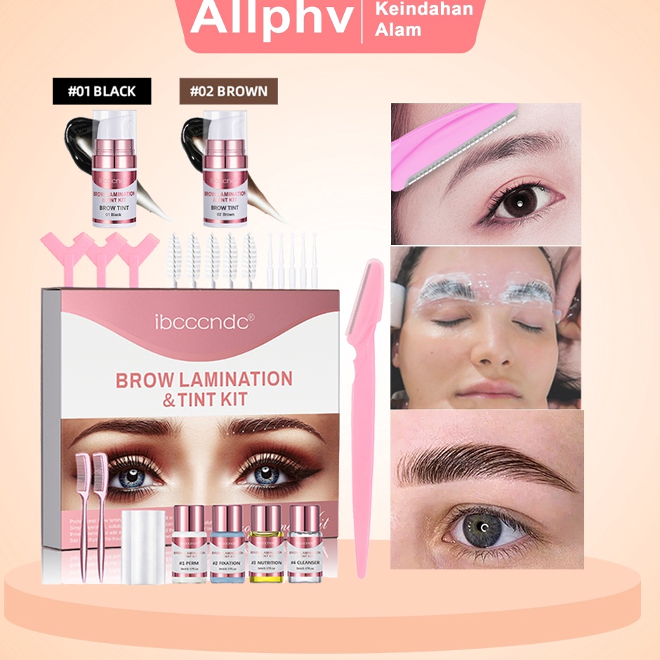 KODE F4C Allphv Brow BomberBrow lift Kit 2  Tint  Hitam  Coklat Brow Lamination And Tint Kit 81 oran