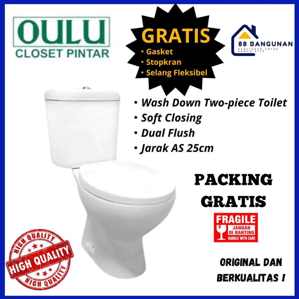 [Packing Peti Kayu] KLOSET IDEAL TOILET C-633 OULU / CLOSET / TOILET DUDUK MONOBLOK OULU C 633 | TER