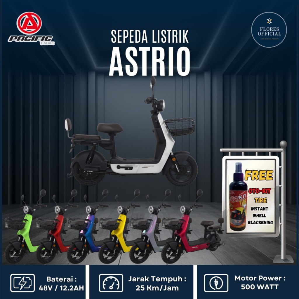SEPEDA LISTRIK ASTRIO PACIFIC EXOTIC SEPEDA MOTOR LISTRIK