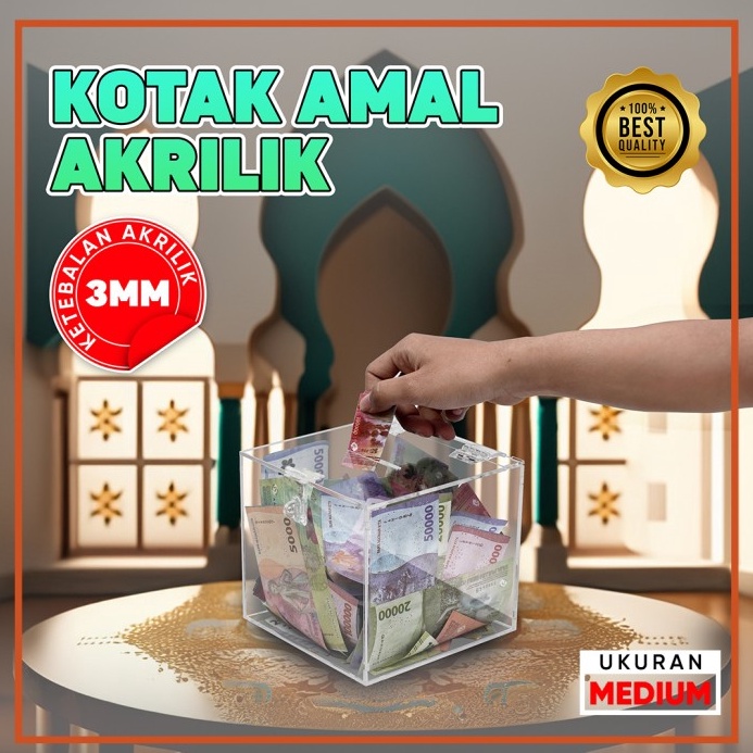 

TERBAIK Kotak Amal Saran Akrilik Ukuran Sedang 2x2x2 Rangkai Sendiri