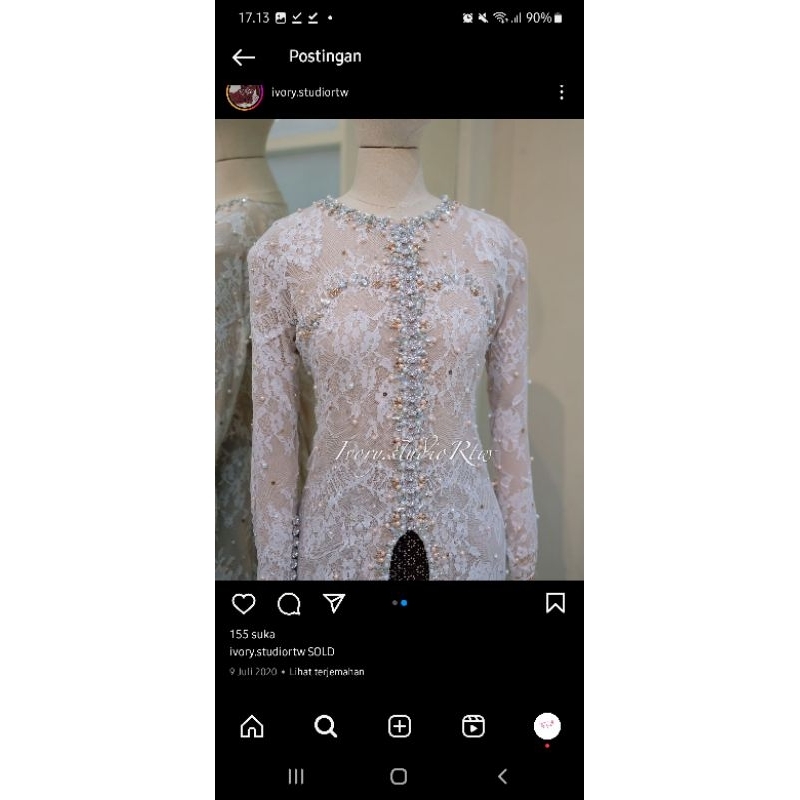 preloved kebaya ivory studio RTW