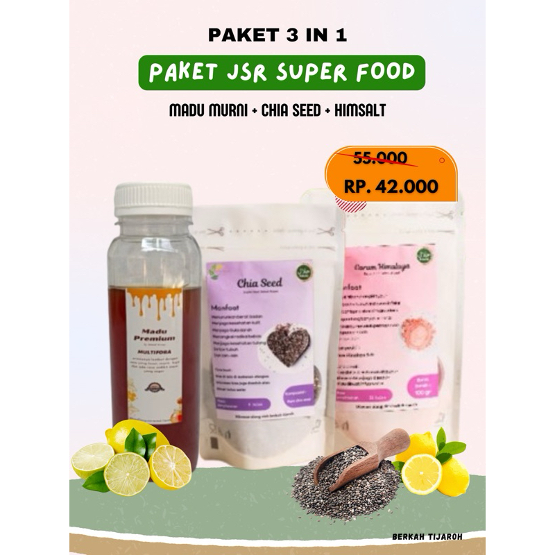 

Paket Garam Himalaya Chia Seed Madu Murni Super Food