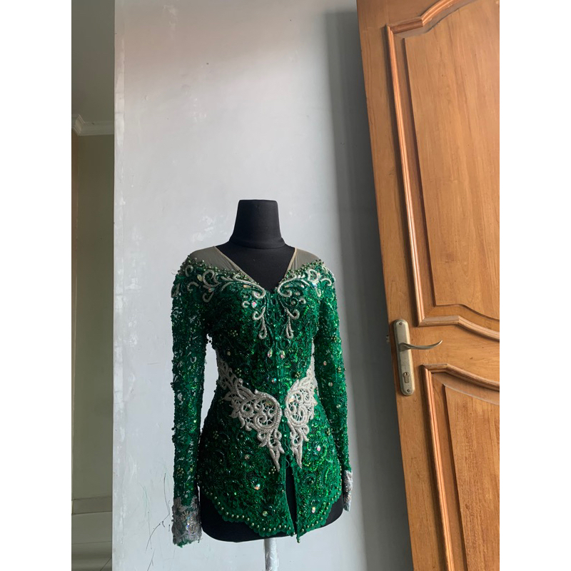 preloved kebaya hijau full payet jepang