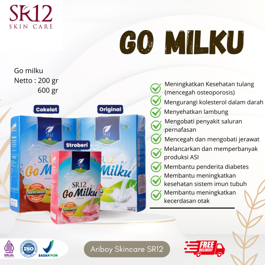 

SUSU GOMILKU SR12 ETAWA HALAL TERBAIK / SUSU KAMBING ETAWA GO MILKU KUALITAS PREMIUM TIDAK BAU / MENINGKATKAN KESEHATAN IMUN AMAN BUMIL BUSUI