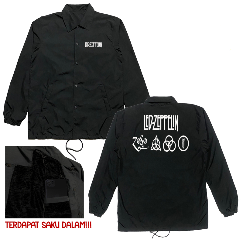 Jaket Windbreaker Band Led Zeppelin | Jaket Coach | Jaket Windproof | Jaket Band | Bootleg