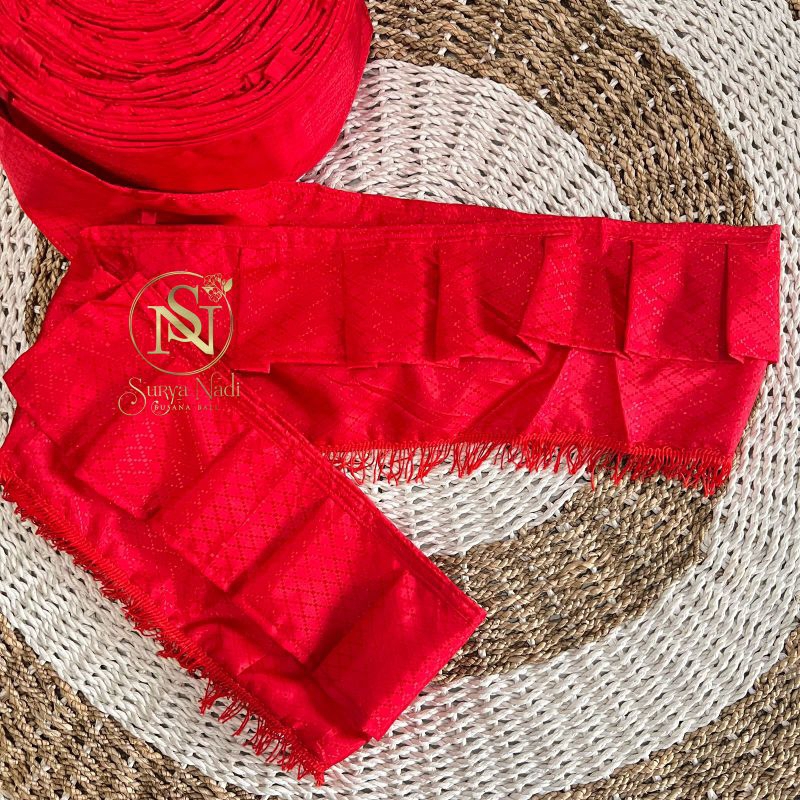 Ider ider bali merah kain oscar 20 cm | kain bali murah