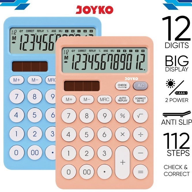 

KODE I8H Calculator Kalkulator Joyko CC64CO 12 Digits Check Correct