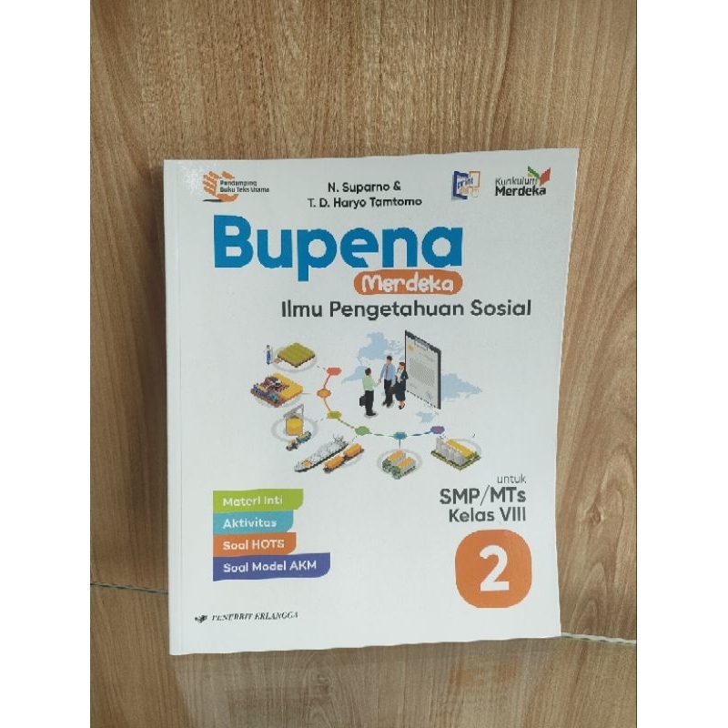 Buku Bupena IPS SMP/Mts Erlangga kelas 8 Kurikulum Merdeka (buku original )
