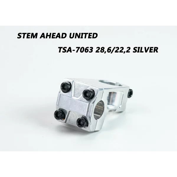 Stem Dudukan Stang Sepeda United Alloy Oversize Silver BMX, MTB, Lipat, Universal | Original & Murah
