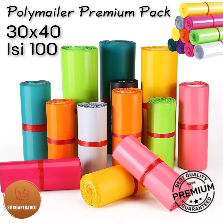 

KODE A46N Plastik Packing Polymailer Warna 3x4 Poly isi 1 pcs Premium Amplop Hitam Hijau Ungu Biru Pink Glossy