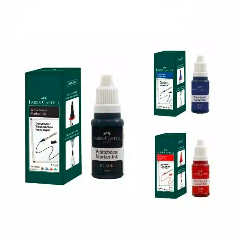 

Faber Castell Reffil Whiteboard Marker Isi 30ml / Tinta isi ulang spidol whiteboard Marker Isi 30ml
