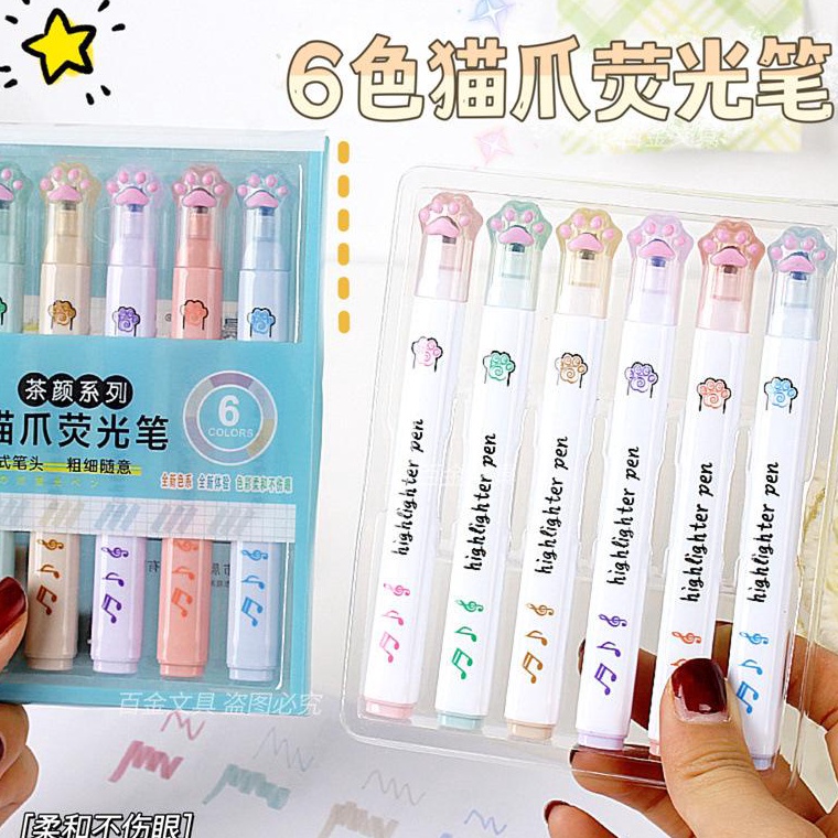

KODE R19S randomstuff Pena Stabilo Highlighter Kucing Miao Aesthetic Soft Color Warna Lembut Berkualitas 2 in 1 Sketch Marker Pen Art Painting Spidol Pastel Cat Warna Ringan Stationary Kit