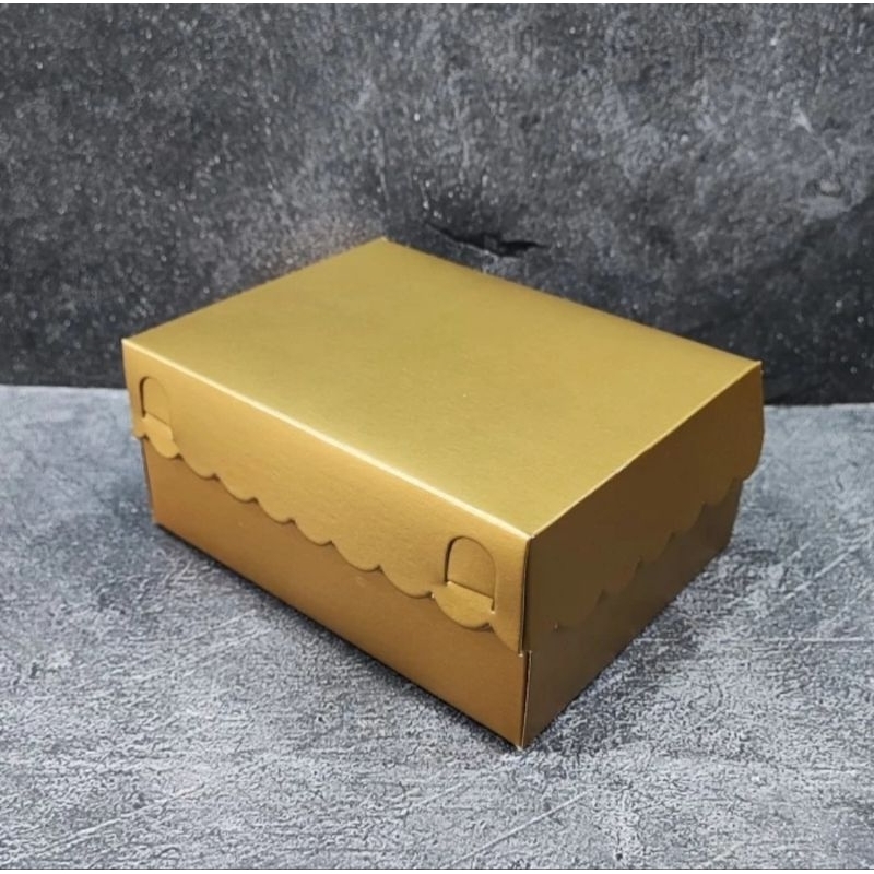 Dus Snack 12x16 Gold 50 pcs Dus Snack Box Kue