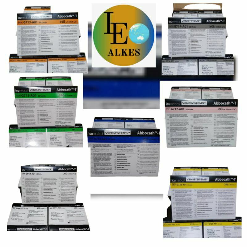 Abocath Abbot isi 50 Pcs No 14 16 18 20 22 24 26 Abbocath Venisystems Abocat