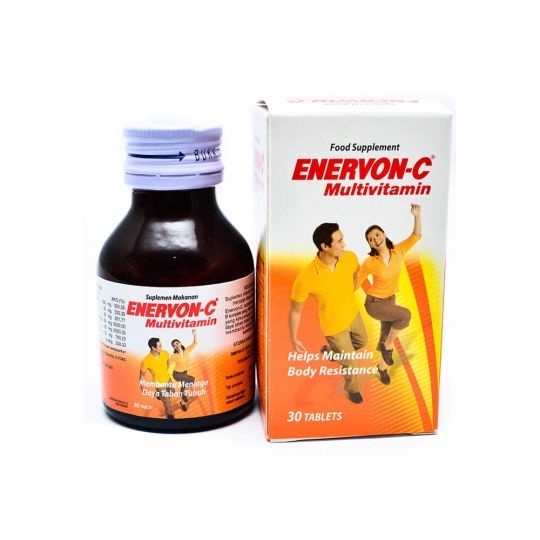 ENERVON-C VITAMIN 30's ( BOTOL KUNING PUTIH ) Enervon C Multivitamin untuk Daya Tahan Tubuh (30 Kaps