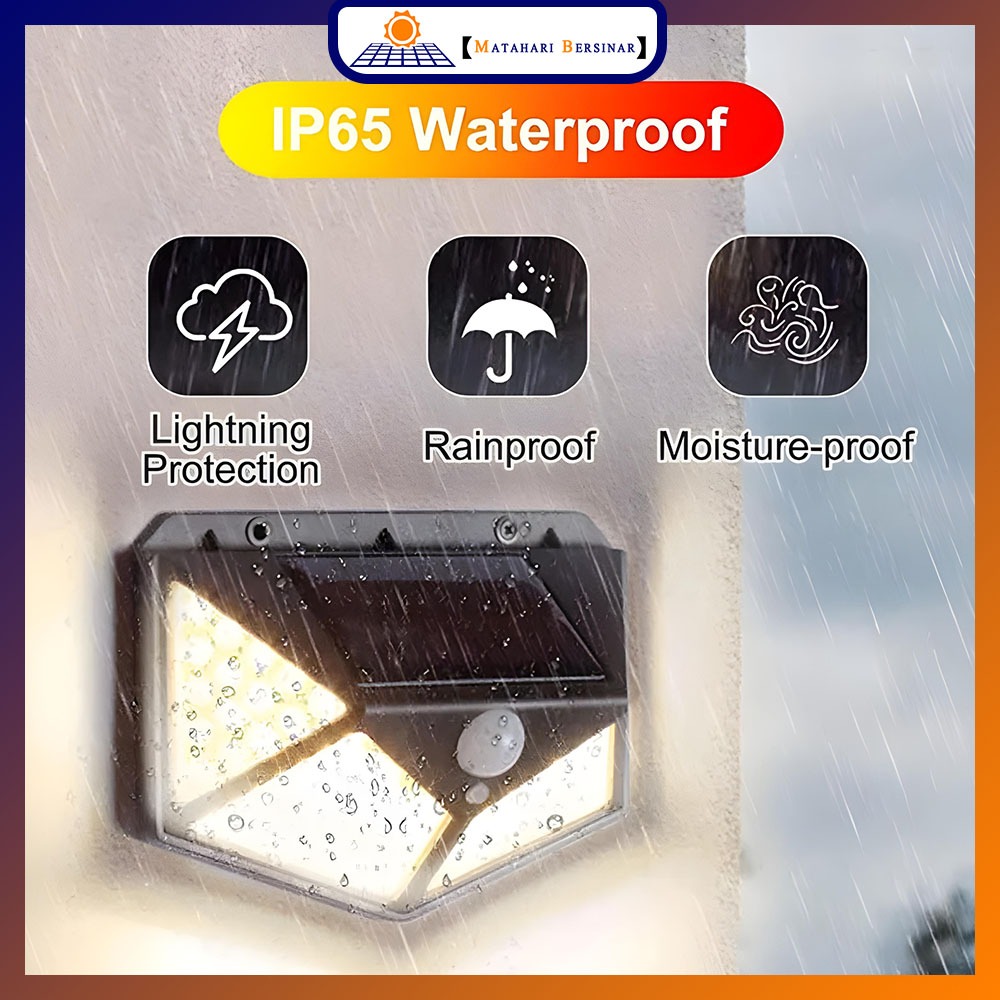 【Matahari Bersinar】Lampu taman luar ruangan/lampu sel surya 100Led/lampu sel surya/lampu dinding LED