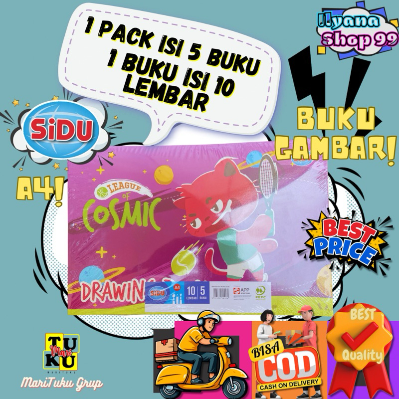 

Buku gambar sidu A4 1pack isi 5pcs buku 1pcs buku isi 10lembar