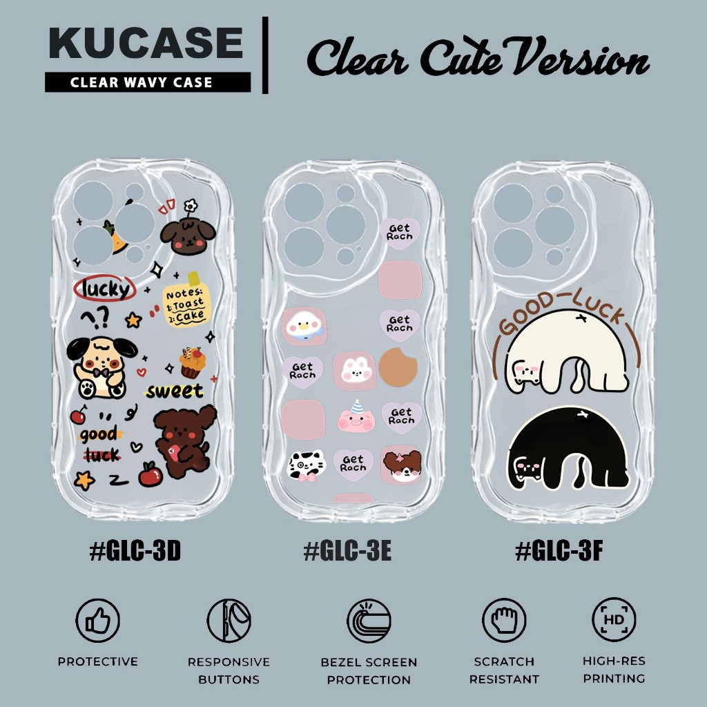 Qpc - Case Wave Clear Softcase Gelombang Clear Gambar lucu GLC-3 Case Redmi Note 10s Redmi Note 10 4