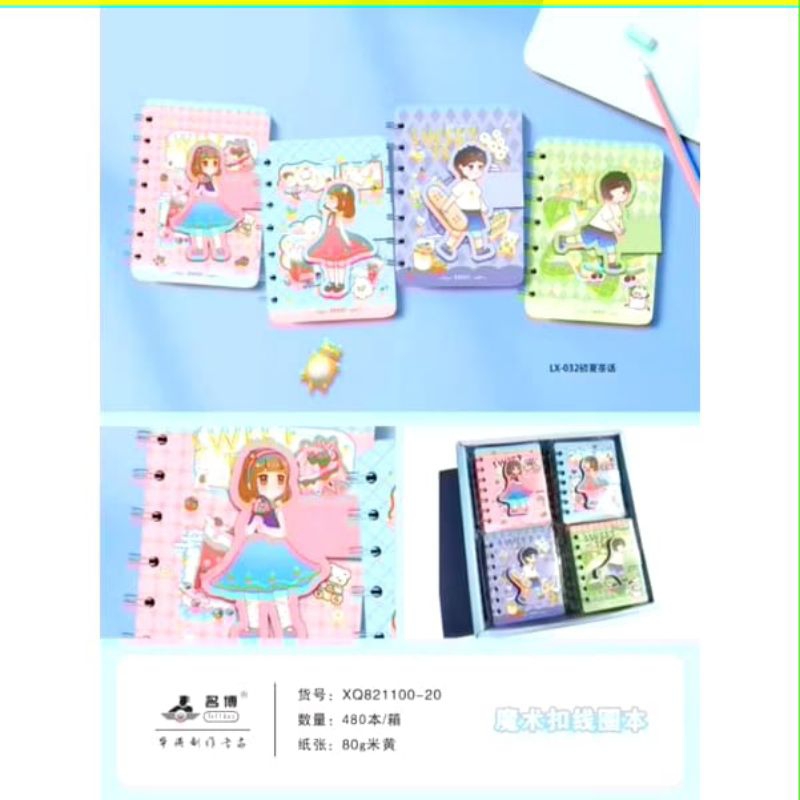 

BUKU Note Ring A7/Buku Catatan Motif A7 / Buku Note Spiral A7/Note Ring Lucu A7