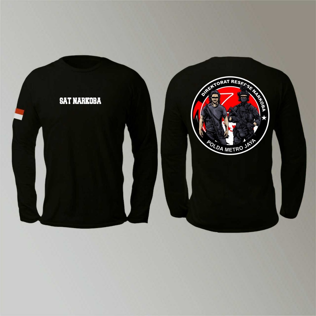 KAOS LENGAN PANJANG SAT NARKOBA / RESERSE / POLDA METRO JAYA WARNA HITAM
