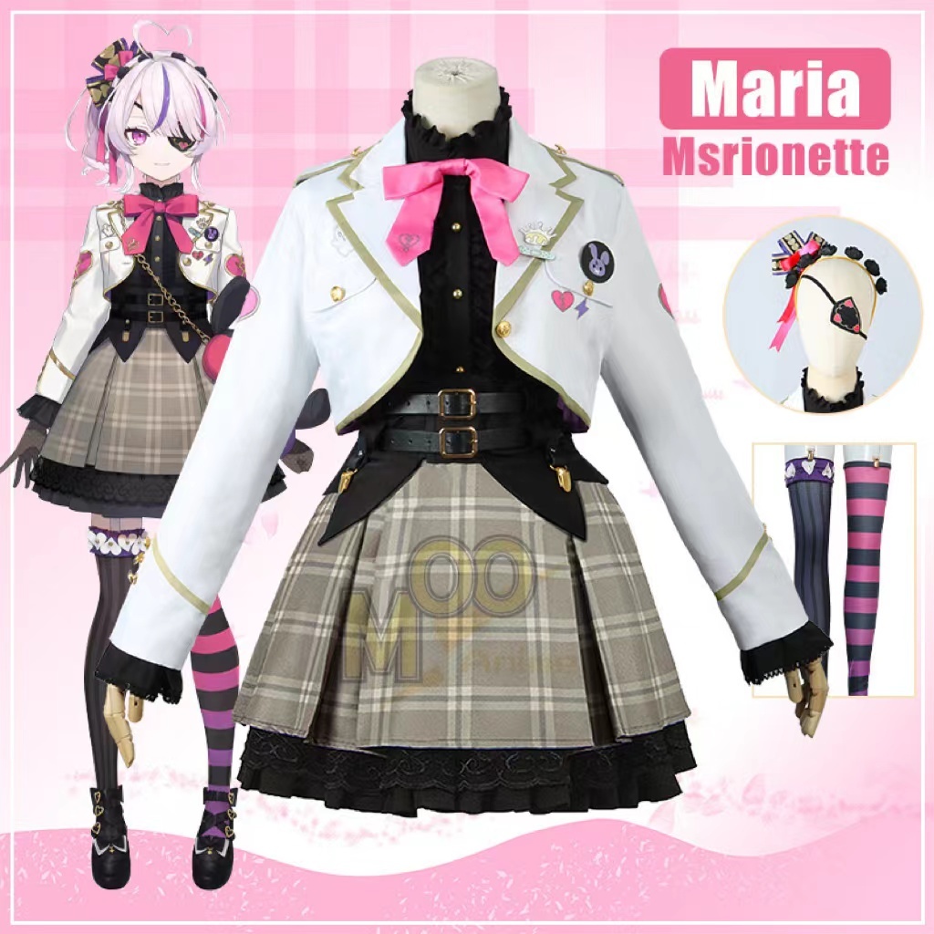NIJISANJI EN vtuber ILUNA Maria Marionette cosplay costume Maria cosplay costume and wig and Rabbit 