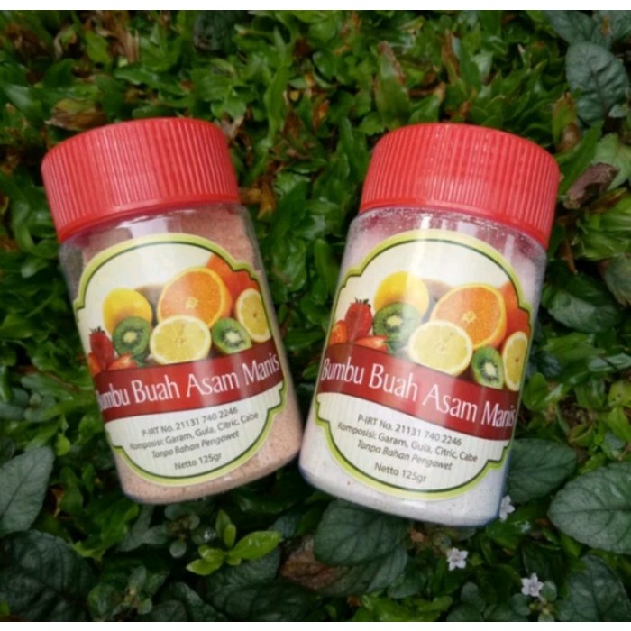 

Bumbu buah PEDAS Garam buah Bubuk buah Garam kiamboy Bumbu asam manis kiamboy Fruit seasoning botol