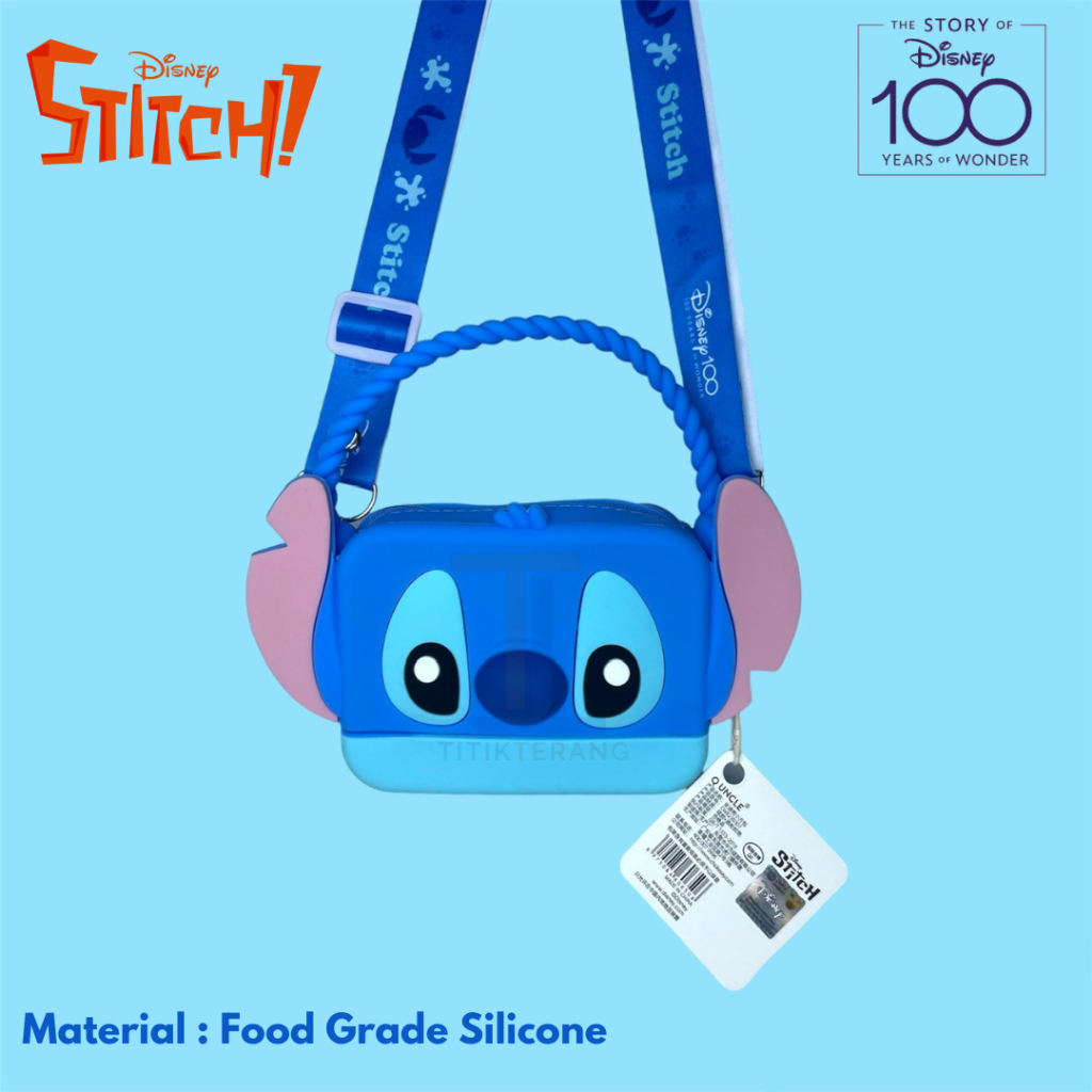 Tas Fancy Silicone Jelly Bag STITCH Dompet Tas Anak Bertali Karakter STITCH Tahan Air Bahan Silicone
