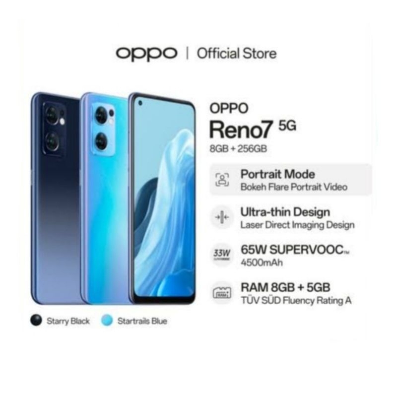 HP OPPO RENO 7 5G 8/256 GB - OPPO RENO 7 5G RAM 8GB ROM 256GB GARANSI RESMI