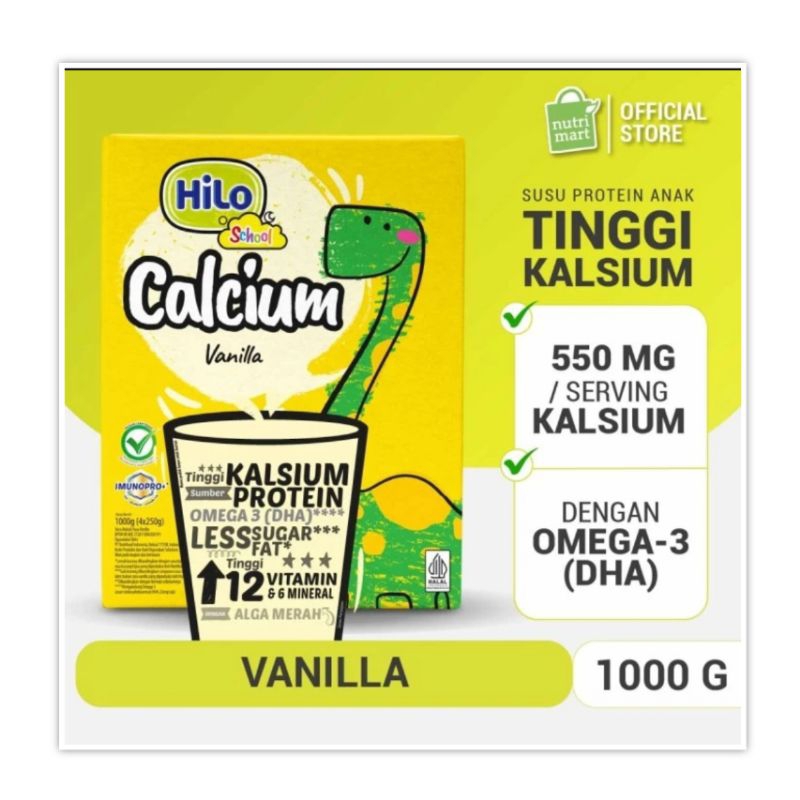 

Hilo School Vanilla 1000 gr 1 kg Susu Protein Tinggi Kalsium Anak