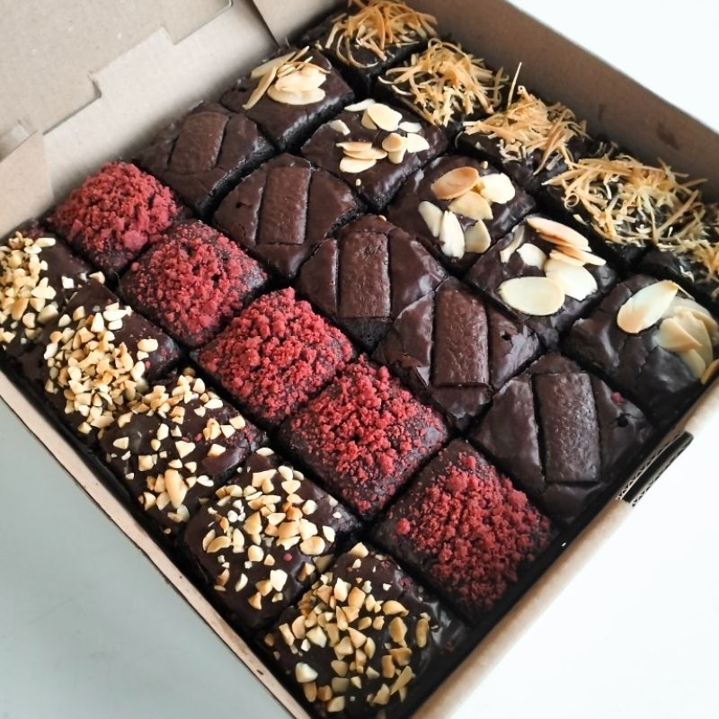 

(20 x 20 cm) Skat Brownies Panggang/ Brownies Sekat / Brownies Panggang 25 Potong