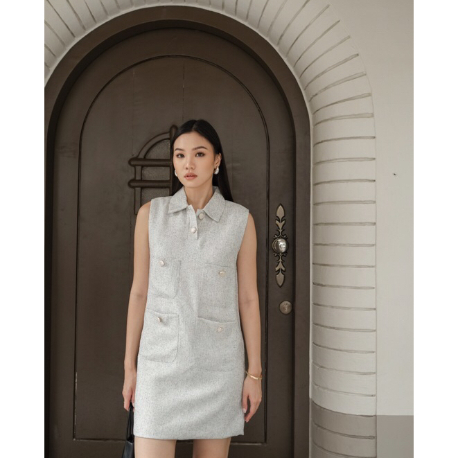 AtMauv - Marin Dress | Mini dress | Dress wanita | Tweed | Tweed dress |
