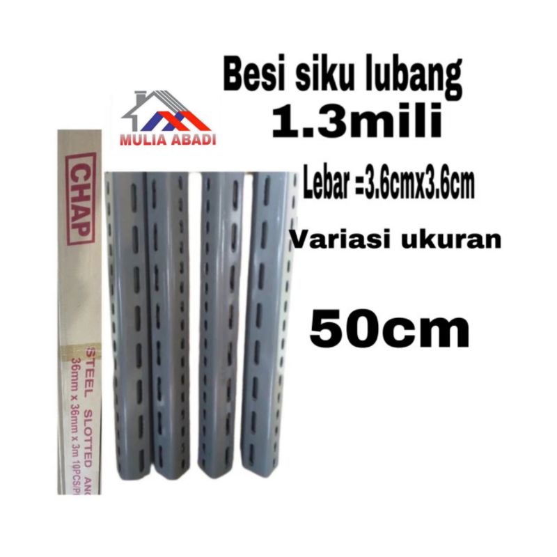 besi siku lubang 1.3mili ukuran 50cm