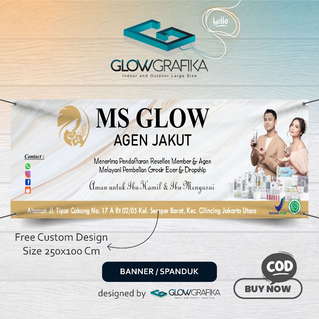 Cetak Spanduk Banner Agen Ms Glow Custom