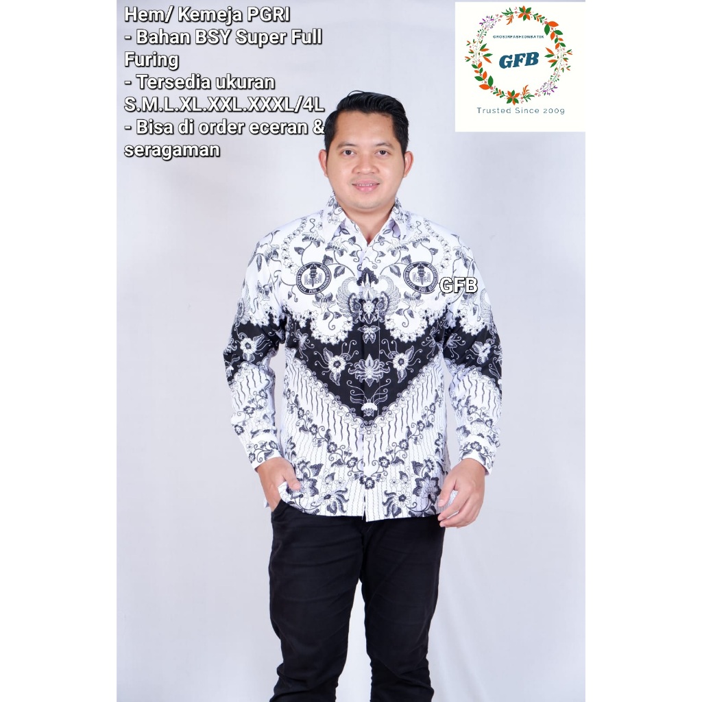 ORI HEM KEMEJA BATIK PGRI PRIA 2024. baju pgri batik 2024 kemeja pgri seragam guru baju pgri wanita 