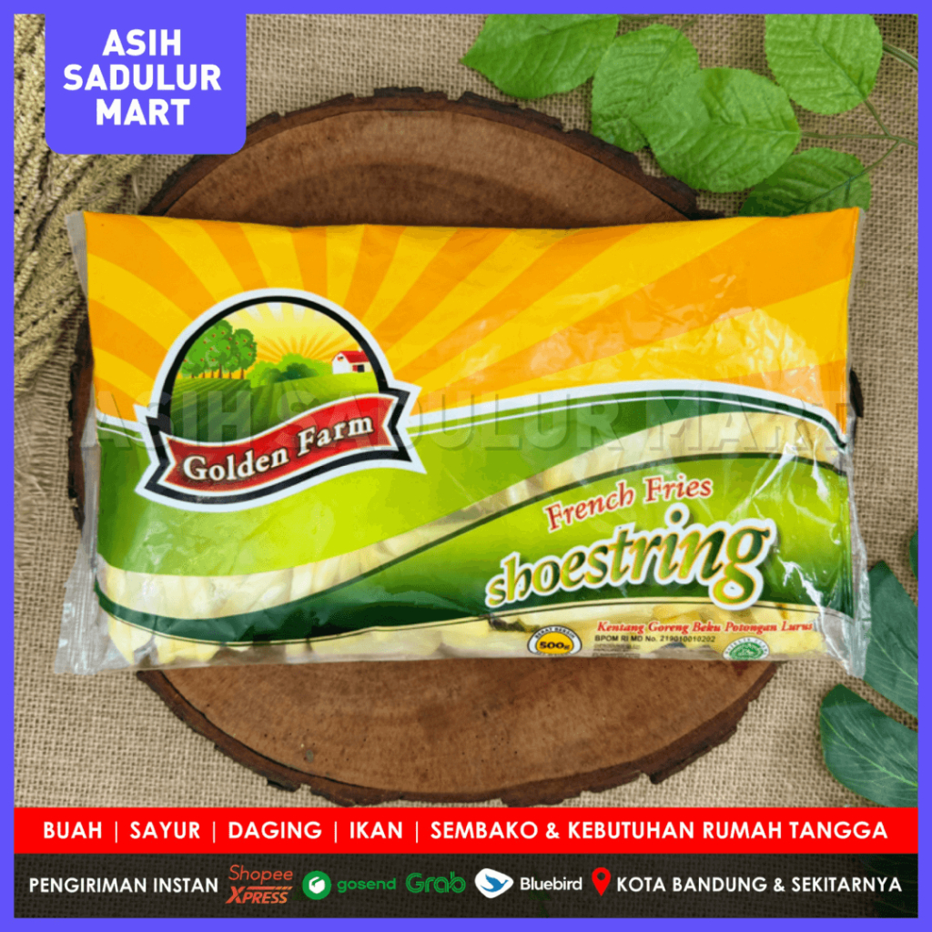 

Kentang Goreng Beku Golden Farm Shoestring | Mixed Vegetable | Green Peas (Kacang Polong) 500g Frozen Promo Bandung