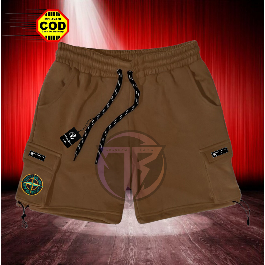 Stone Island Celana Pendek Cargo Bahan Fleece | Celana Pendek | Celana Cargo | Celana Pria Wanita | 
