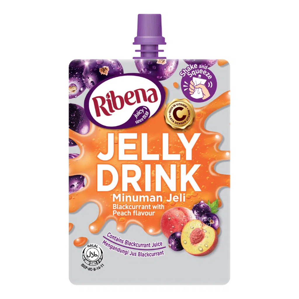 

Minuman Jeli Ribena Blackcurrant with Peach Jelly Drink 160mL