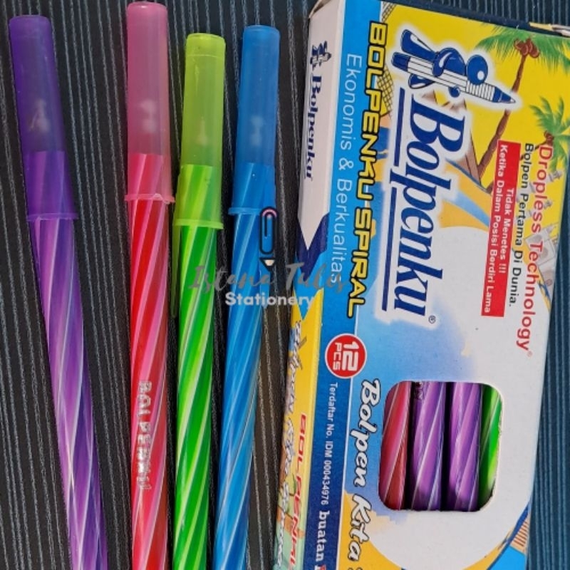 

Ecer Bolpenku/ Pen lilin/ Pen spiral Bolpen murah tinta hitam
