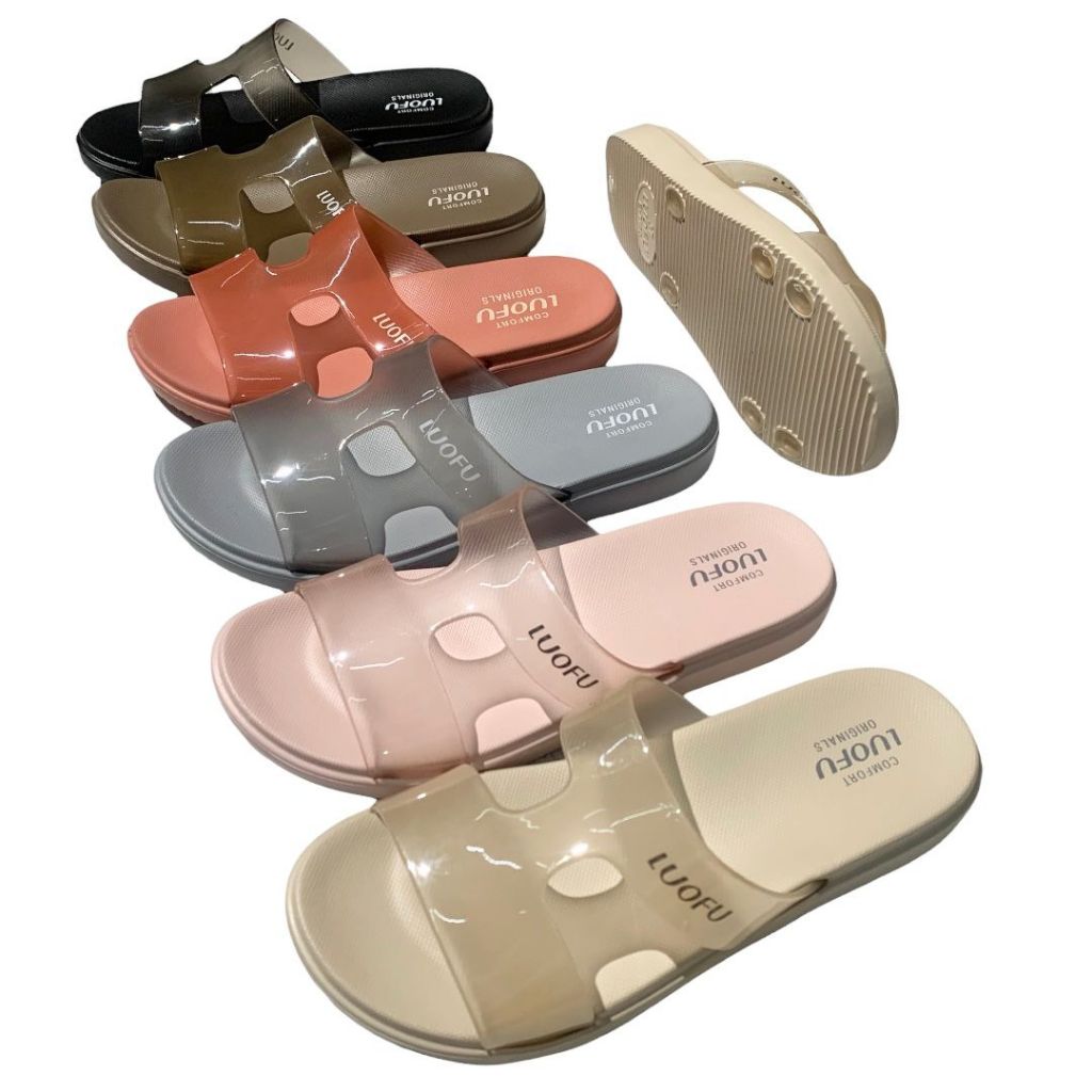 Luofu Sandal Jelly Wanita Kokop Transparant E7190T-B6 (B1)