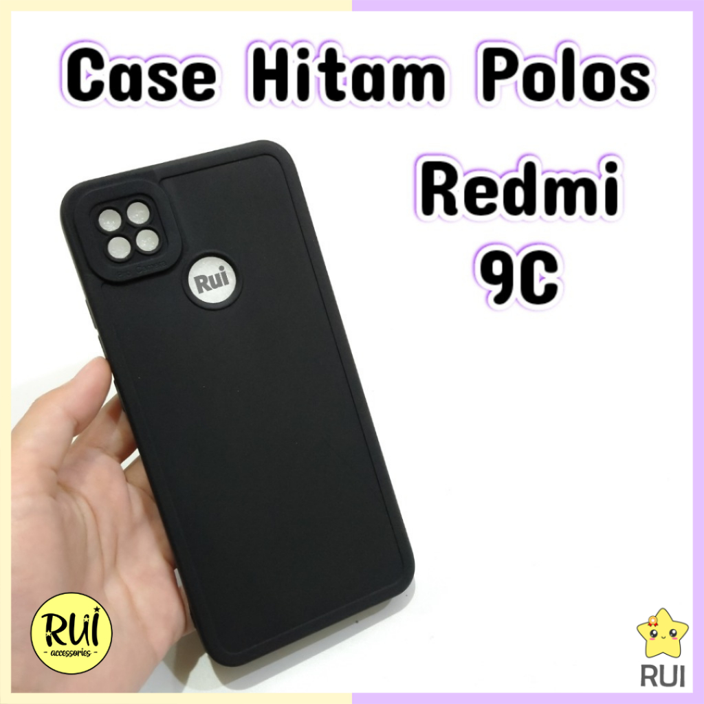 Case Hitam Redmi 9c Black Matte Softcase Polos Lentur Silikon HP Rui Acc