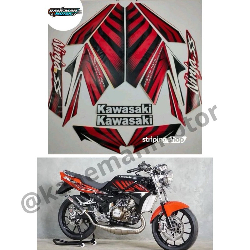 Striping Stiker Ninja SS Zebra 2014 2015 All Warna Merah Biru Kuning Hijau Putih Abu-Abu