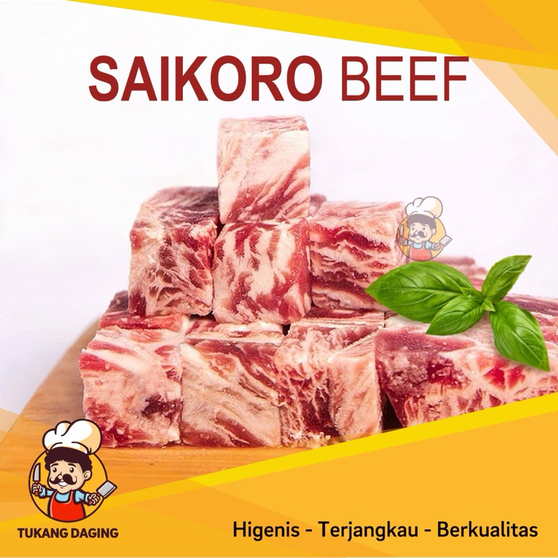 

saikoro beef wagyu premium 1 kg / meltique cubes premium 1000 gram