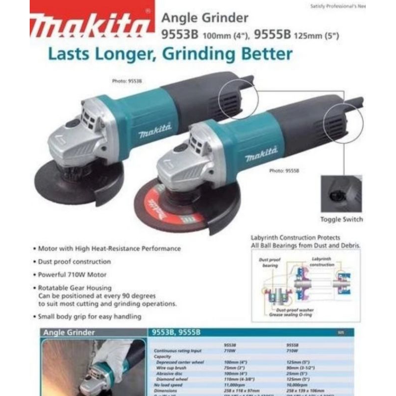 Mesin gerinda makita 9553B