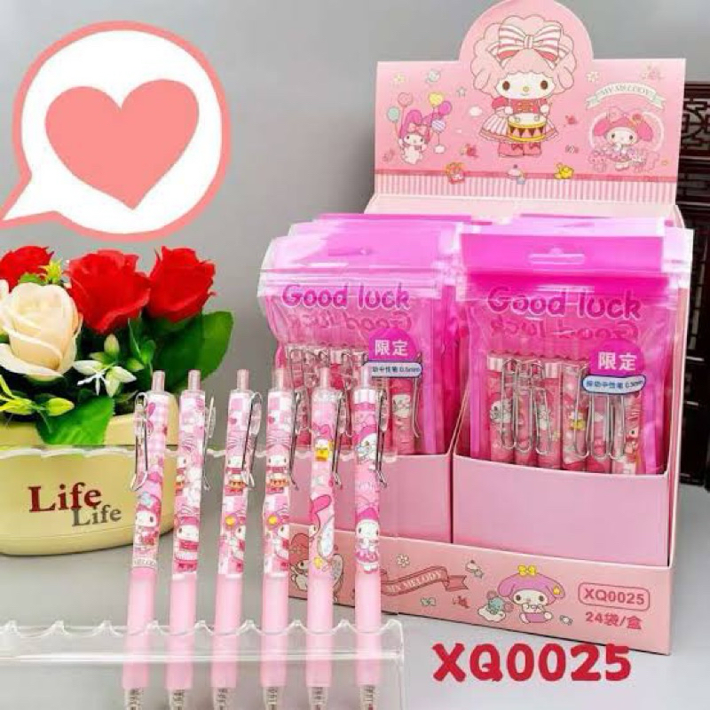 

Pulpen Gel Warna Hitam Motif Karakter Lucu my mellody isi 6pcs