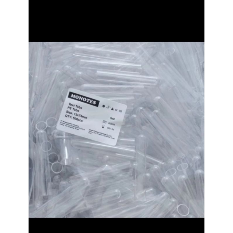 

Tabung Disposibel 5ML Tes tube 12×75 isi 500pcs | Tabung Reaksi 12×75 ml