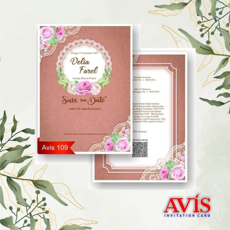 Blangko undangan Pernikahan Avis 109 Murah