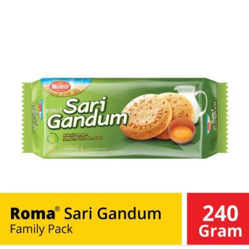 

Roma Sari Gandum family pack 240 gr | biskuit sari gandum