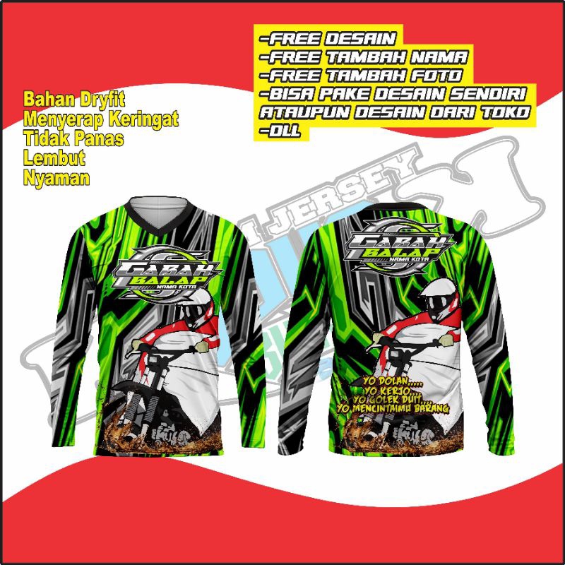 jersey ojek gabah balap bahan premium desain bebas