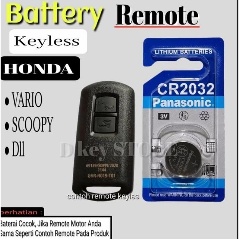 Batre Baterai battery Remot Keyless kiles Kunci motor Honda Vario 150 Scoopy batre Remot motor