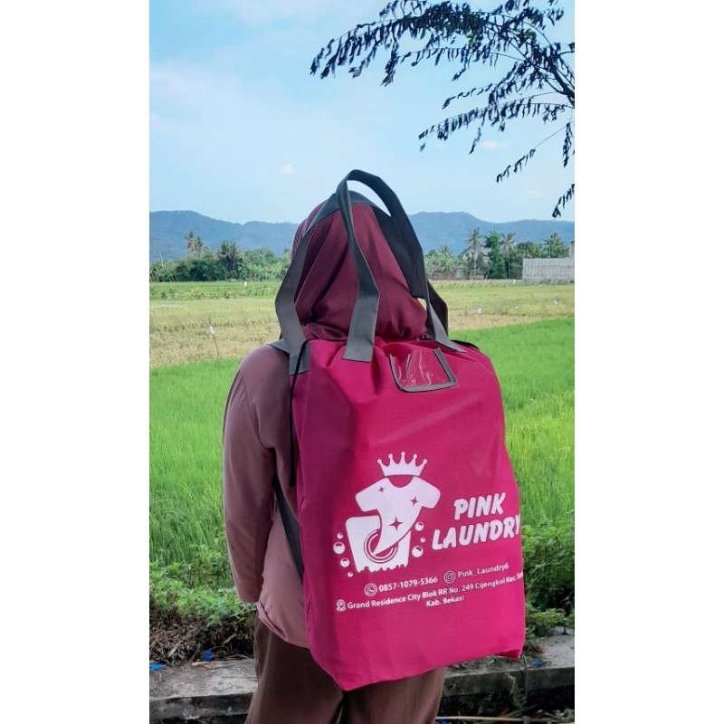 Tas Laundry Ransel 10kg Gratis Sablon Min 12